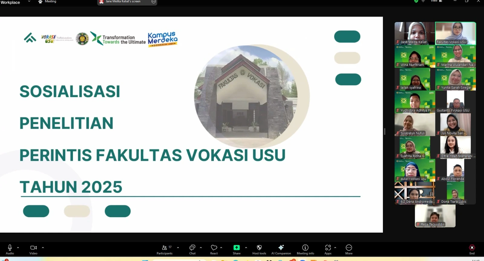 Sosialisasi Penelitian Perintis Fakultas Vokasi USU Tahun 2025